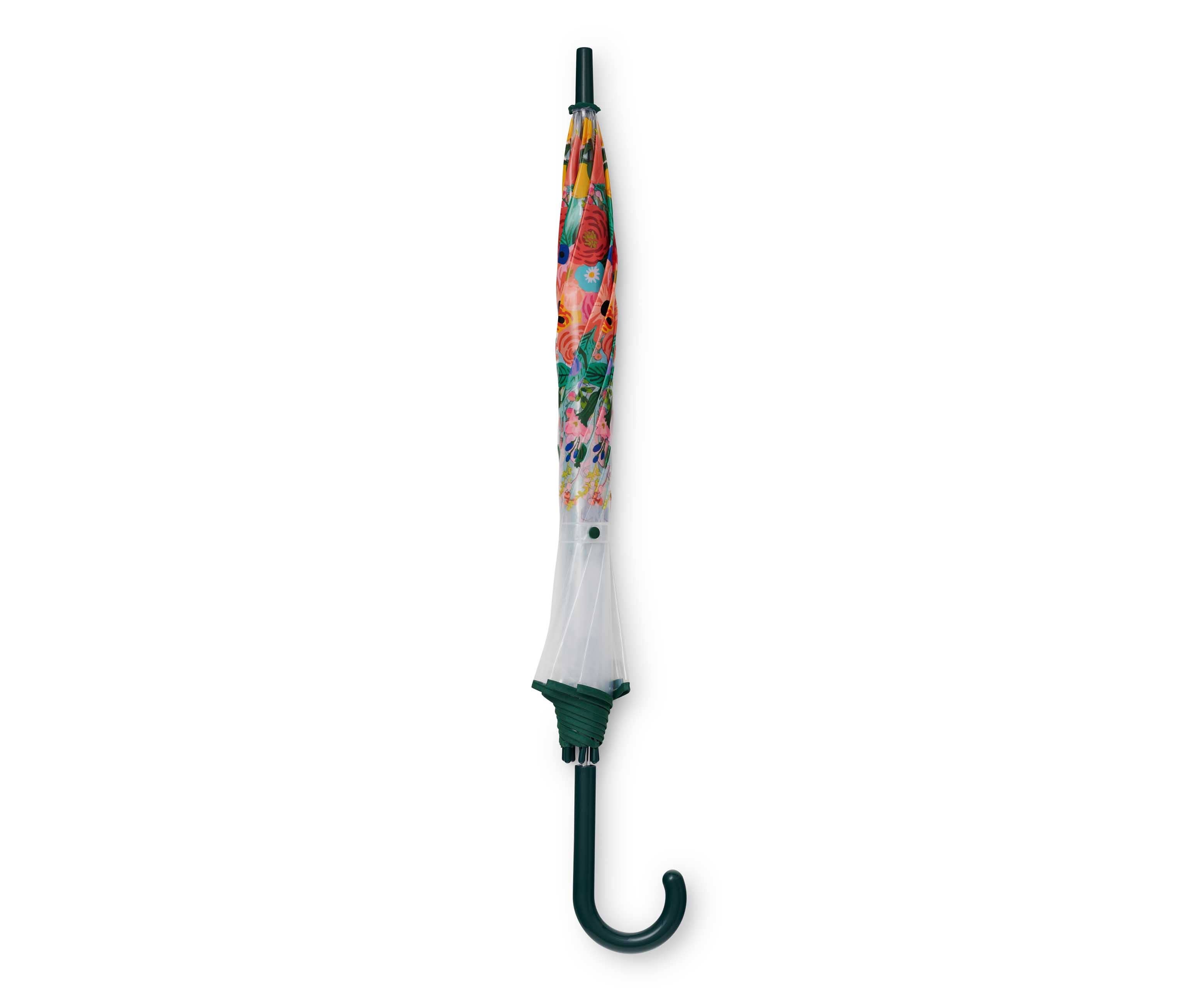 Floral-patterned umbrella on a white background