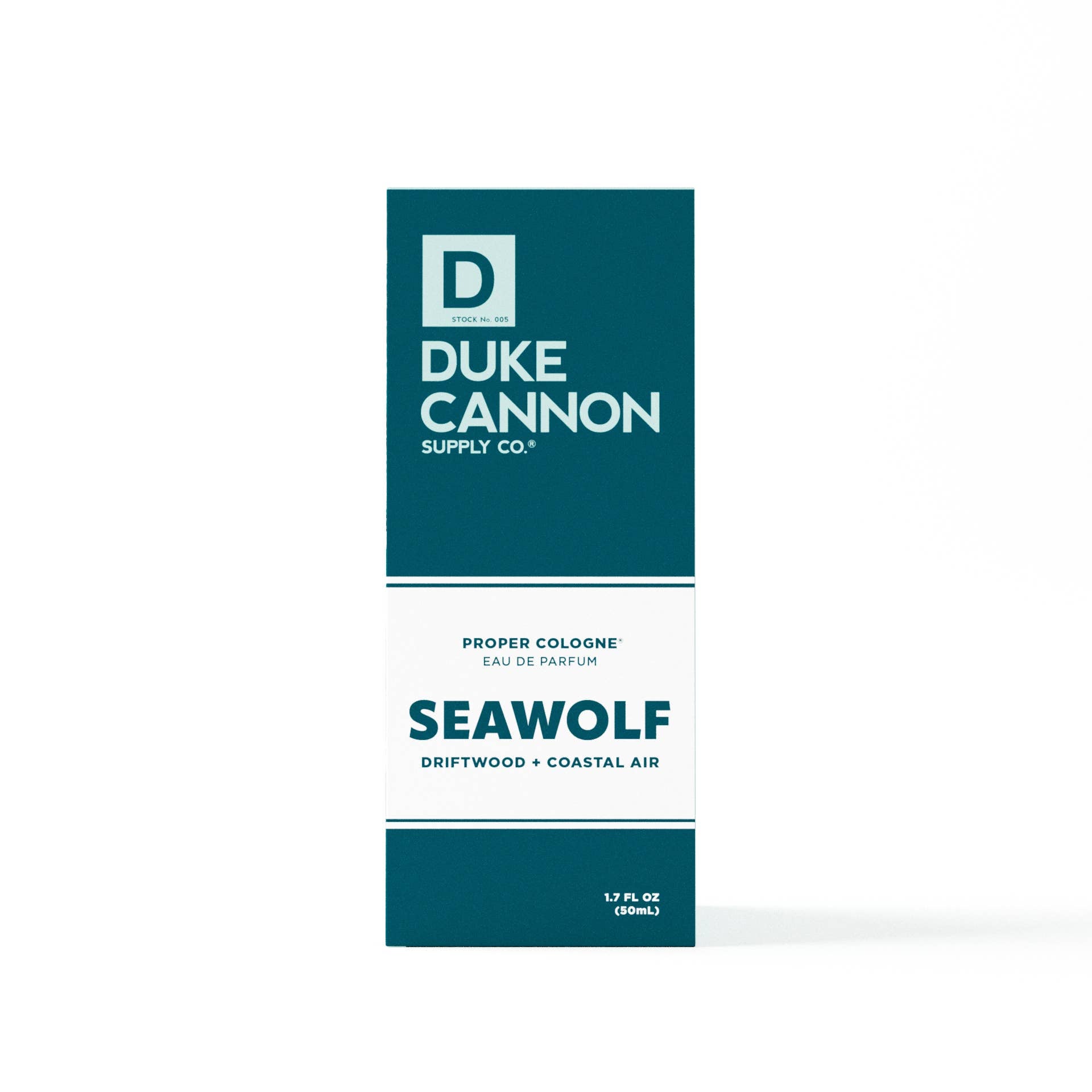 Duke Cannon Seawolf cologne packaging on a white background