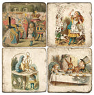 Set of four illustrated cards featuring characters from a fantasy or adventure story.