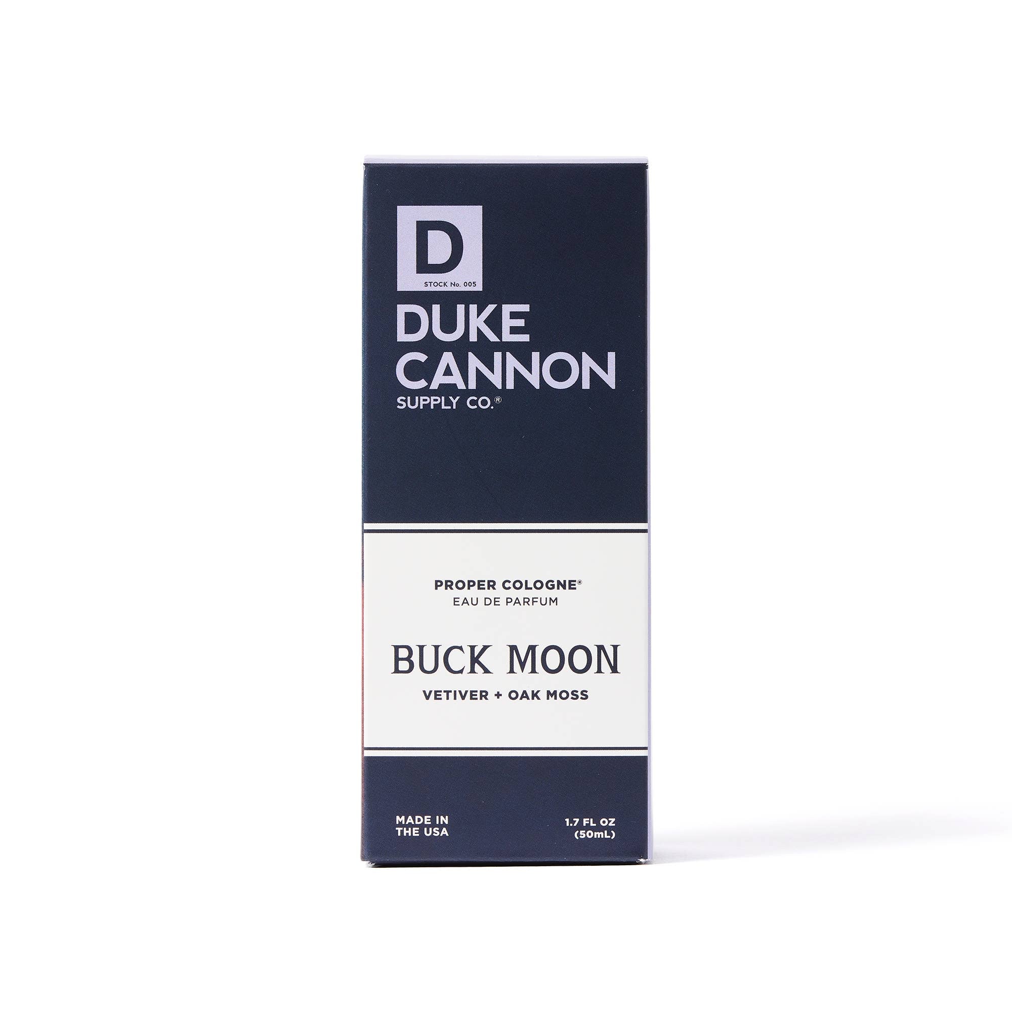 Duke Cannon cologne packaging on a white background