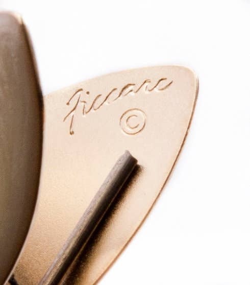 Close-up of a gold hair clip 