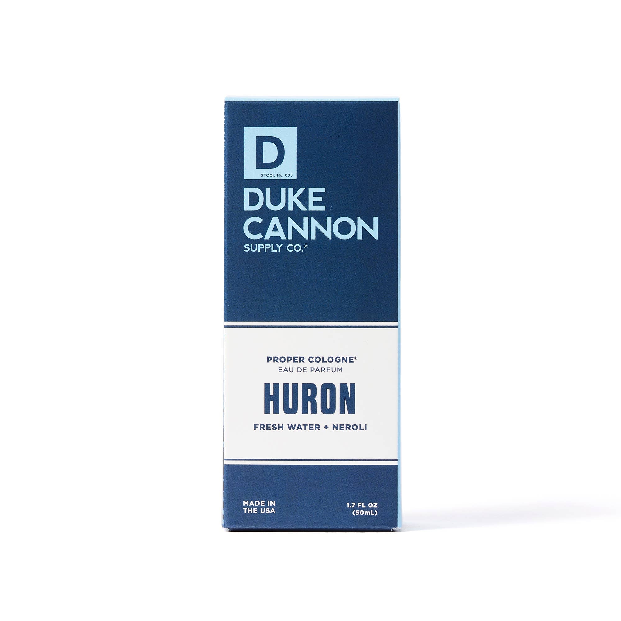 Duke Cannon cologne box on a white background