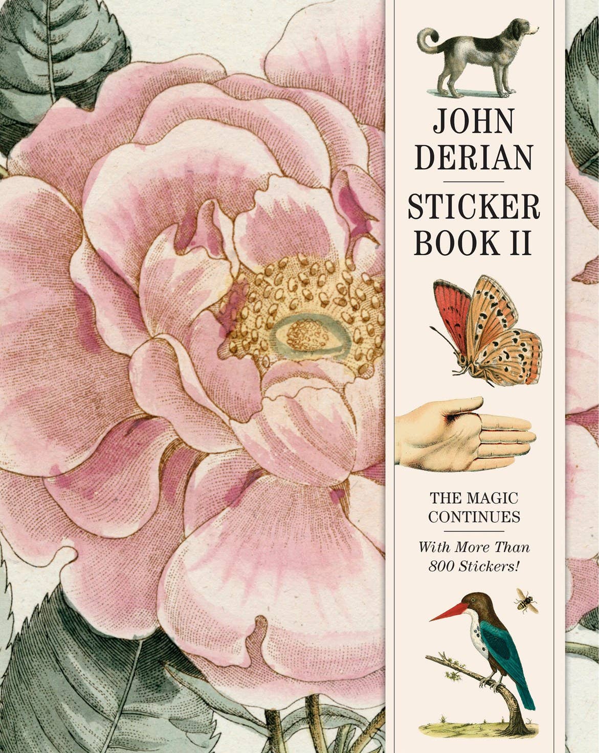 John Derian sticker book with floral and nature-themed design