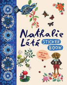 Sticker book cover with colorful illustrations of nature and a dog, featuring the brand 'Nathalie L\'e\'e'.